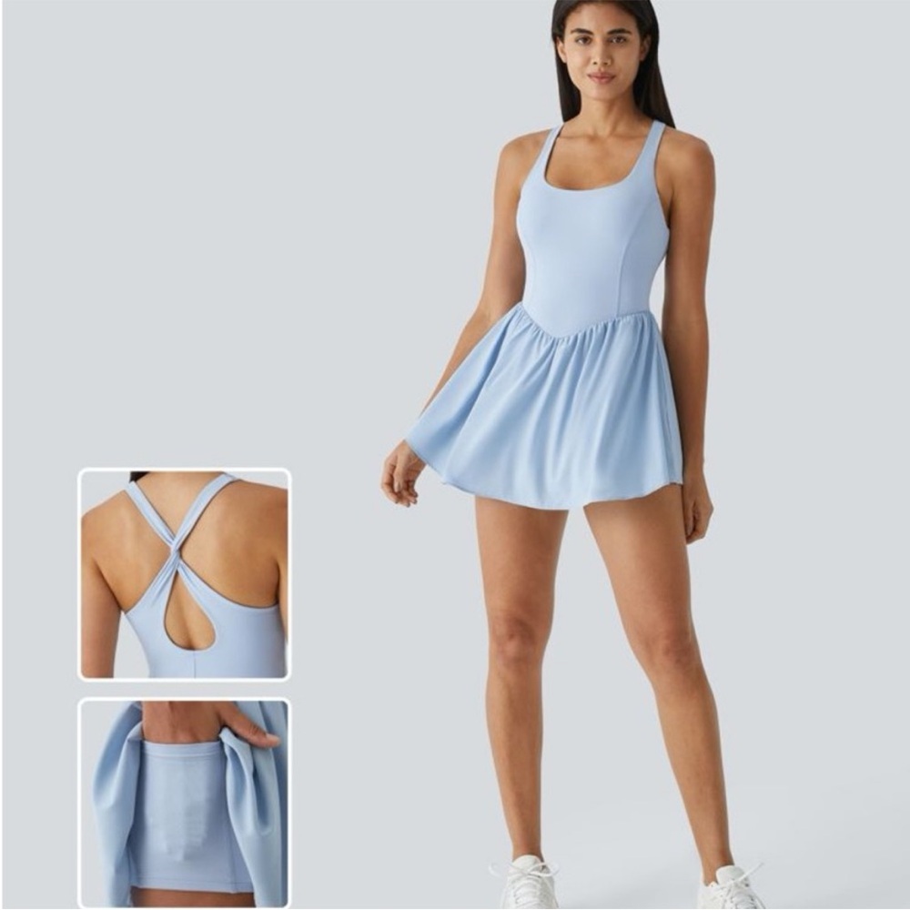HALARA Light Blue Skater Dress